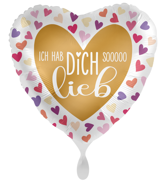 Folienballon - Ich hab dich so lieb, Herzen - ø 43cm